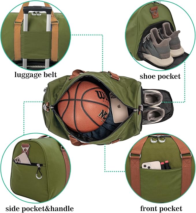 Kuston Sports Gym Bag with Shoe Compartment&Wet Pocket,Travel Duffel bag,Weekend Bag,Workout Bag Suitable for Men and Women