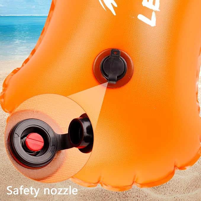 Swim Buoy for Open Water, High-Visibility Swim Safety Float Waterproof Dry Bag for Swimmers Triathletes Kayakers Snorkelers, Swimming Open Water Buoy for Safer Swim Training