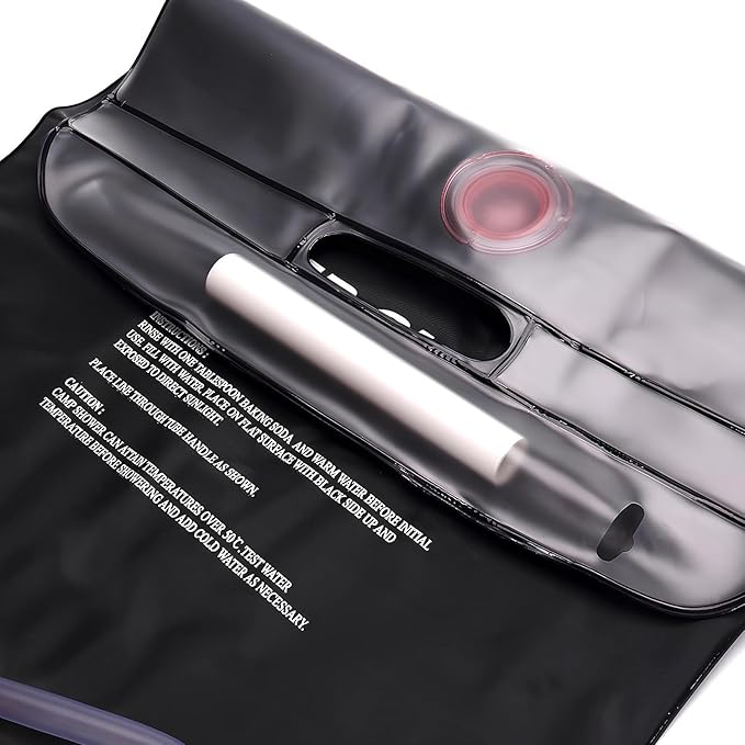 ELK Solar Heated Portable Shower Bag with Removable Hose - Ideal for Camping, Hiking, and Travel - 5 Gallon Capacity for Multiple Showers