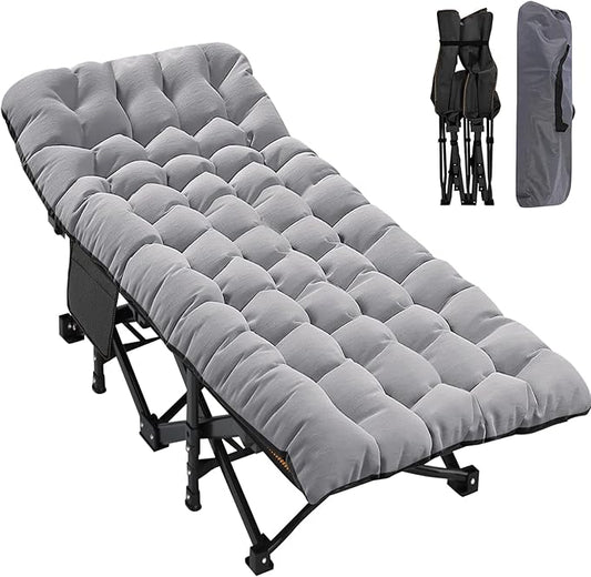 ABORON Oversized Folding Camping Cot for Adults, Double Layer 1200D, 500lb Capacity, Heavy Duty Guest Cot with Mat & Carrying Bag for Indoor & Outdoor Use