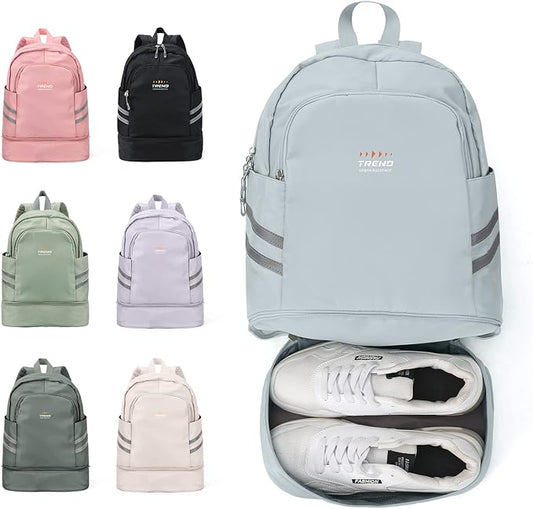 Coofay Small Gym Bag for Women - Waterproof, Lightweight, Sports Backpack with Shoe Compartment