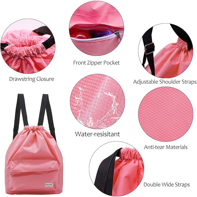 KIKIGOAL Dry Wet Separated Swimming Bag Portable Drawstring Backpack Waterproof Gym Sports Pool Beach Gear Bag