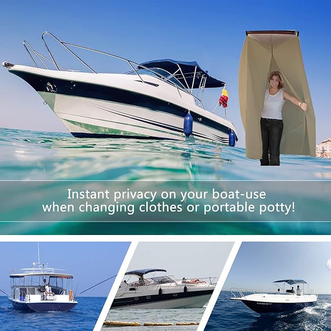 Privacy Tent for Boats - Float Boat Hanging Privacy Curtain Pull-Down Type Suitable for Bimini Top
