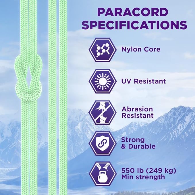 TECEUM Heavy Duty Rope 1000 – 1000ft / 200ft / 100ft / 50ft – 40+ Colors – Utility Rope for Survival & Camping Gear – Nylon String, Camping Rope, para Cord, Utility Nylon Rope, Tent Cord