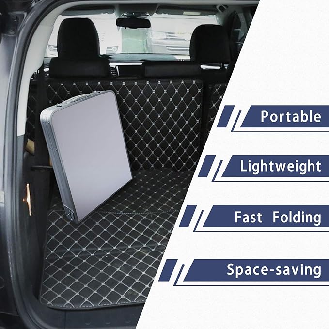 CampLand Outdoor Folding Table Aluminum Lightweight Height Adjustable with Storage Organizer for BBQ, Party, Camping