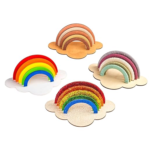 Colorations Decorate Your Own Wooden Rainbow, Set of 6