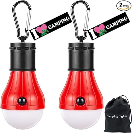 Doukey LED Camping Light [2 Pack or 4 Pack] Portable LED Tent Lantern 4 Modes for Backpacking Camping Hiking Fishing Emergency Light Battery Powered Lamp for Outdoor and Indoor