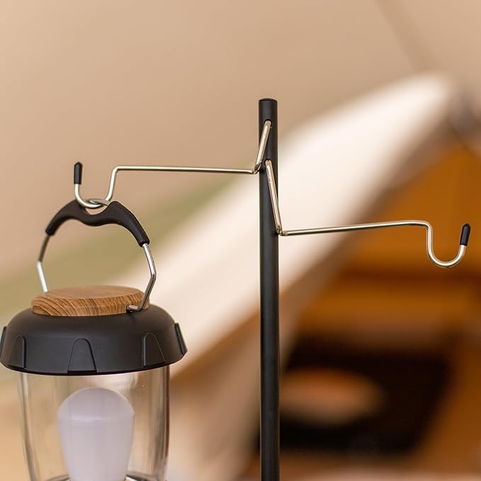 Camping Folding Lamp Pole, Lightweight Collapsible Aluminum Lantern Stand, Outdoor Portable Lamp Post Hanging Light Holder Stick for Picnic Hiking Fishing BBQ (Lantern Stand)