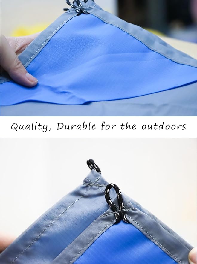 Orga'Neat Pocket Picnic Blanket, Sandproof Lightweight Pocket Camping Tarp, 55″x 60″ Foldable & Fits into Small Bag, Water Resistant Washable Quick Dry Compact Beach Mat for Outdoor Recreation