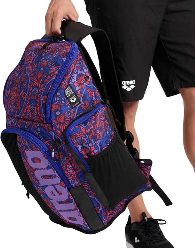 ARENA Spiky III Backpack 45 Swimming Athlete Sports Gym Rucksack Large Training Gear Equipment Swim Bag for Men and Women, 45 Liters, Lydia Tapestry