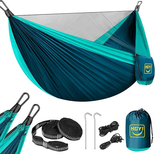 Camping Hammock Mosquito Net,Double & Single Portable Hammocks Hammocks with 2 Tree Straps,Hammock Tent for Travel Camping,Camping Accessories for Indoor Outdoor Hiking Backpacking Backyard Beach