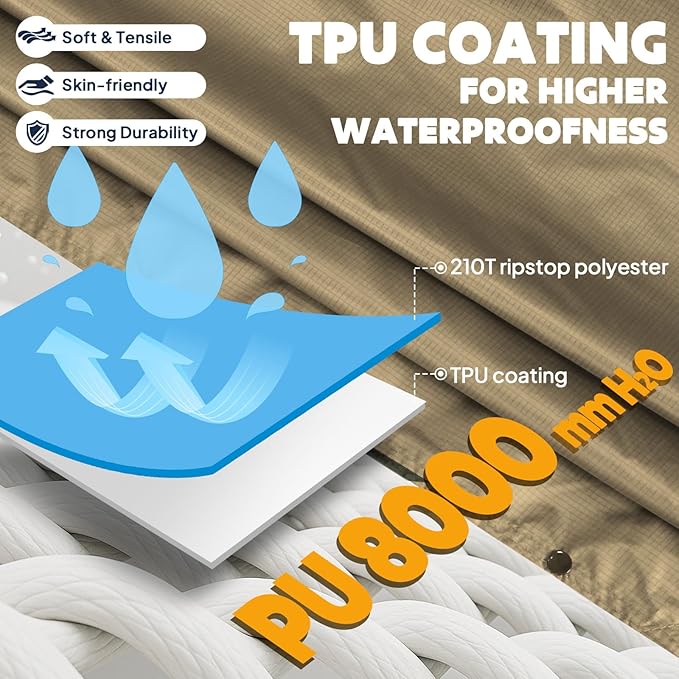 ANYOO Hooded Rain Poncho for Adults Waterproof Lightweight Rain Coat for Men Women Reusable Rain Jacket for Emergency Outdoor