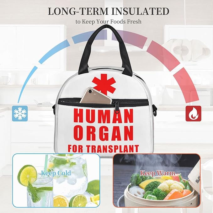 bassyil Insulated Lunch Bag Reusable Lunch Box With Adjustable Shoulder Strap Cooler Tote Bag For Men Women (red)