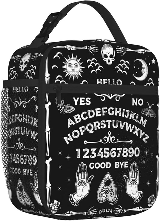 Ouija Board Skull Astrology Insulated Lunch Bag Reusable Cooler Lunch Box Portable Leakproof Thermal Container Tote Bags for Girls Boys School Travel