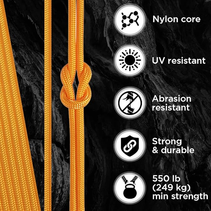 TECEUM Heavy Duty Rope 1000 – 1000ft / 200ft / 100ft / 50ft – 40+ Colors – Utility Rope for Survival & Camping Gear – Nylon String, Camping Rope, para Cord, Utility Nylon Rope, Tent Cord