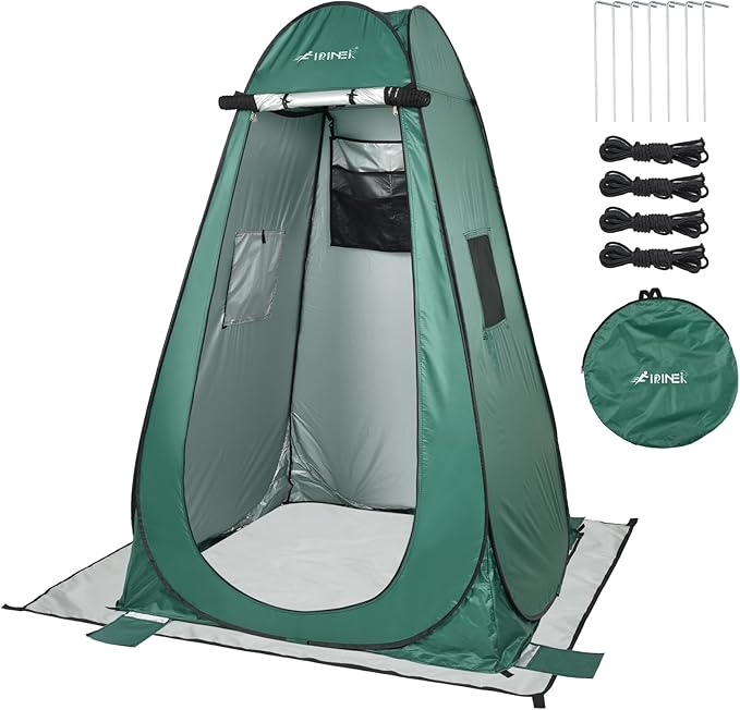Pop Up Shower Tent, 75” x 48”x 48” Portable Outdoor Bathroom Privacy Shower Camping Tent Changing Toilet with Carry Bag, for Camping Hiking Beach Picnic Fishing