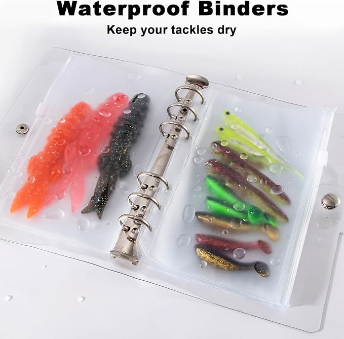 Dr.Fish Bait Binder Bags Worm Wallet Binders Travel Portable Compact Tackle Storage for Soft/Hard Baits, Leaders, Lines, Rigs