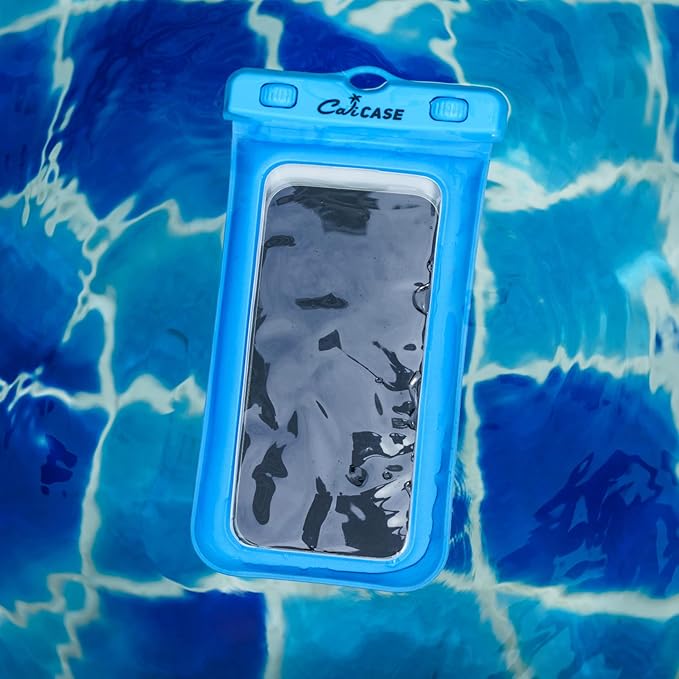 CaliCase Extra Large Waterproof Floating Phone Pouch - IPX8 Waterproof Floating Phone Case with Lanyard for iPhone X-14/ S20-S23/ Pixel 1-7