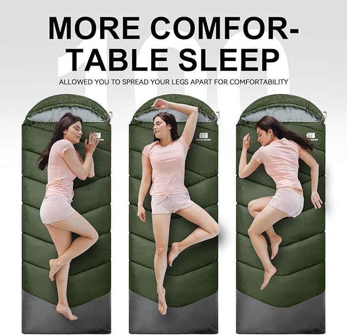 Sleeping Bags for Adults Cold Weather,Portable, Waterproof,Lightweight Sleeping Bag for Tall Girls Boys with Compression Sack for Warm Camping, Hiking, Outdoor & Indoor