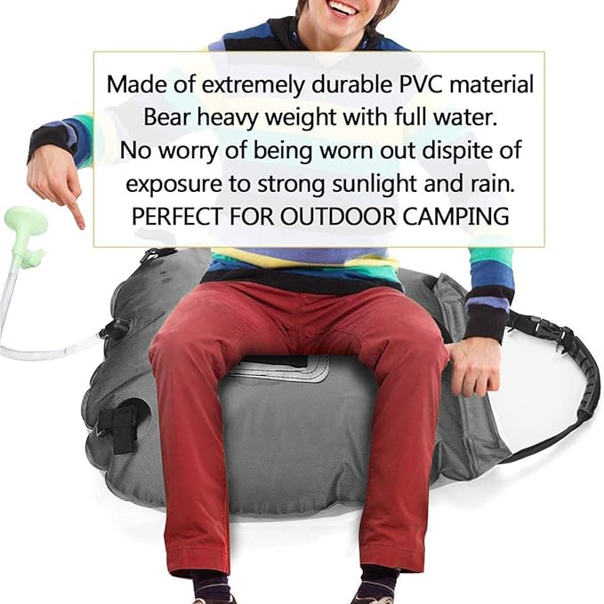 Solar Shower Bag | 5 Gal/20L Solar Heating Camping Shower Bag | Removable Hose | On-Off Switchable Shower Head | Ducha Portatil | Traveling Shower | Portable Shower for Beach Swimming, Hiking