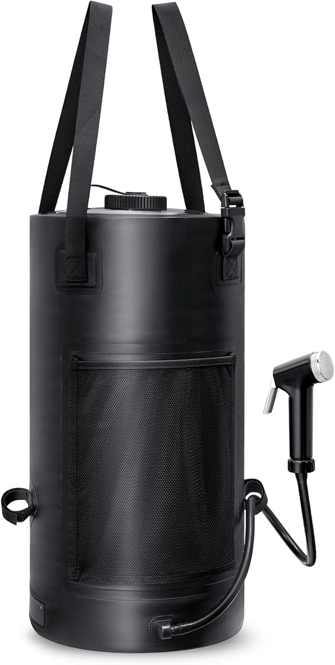 Solar Shower Bag, 5 Gal/3 Gal Portable Shower Bag for Camping, Solar Heating Outdoor Shower Bag, Upgraded Thickened Material Tear & Leak Proof, Camping Shower Bag for Traveling, Surfing