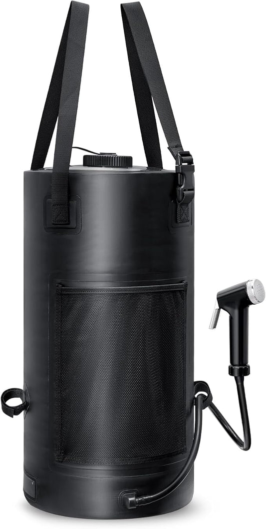 Solar Shower Bag, 5 Gal/3 Gal Portable Shower Bag for Camping, Solar Heating Outdoor Shower Bag, Upgraded Thickened Material Tear & Leak Proof, Camping Shower Bag for Traveling, Surfing