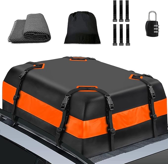 Car Roof Cargo Carrier,15 Cubic Upgrade Waterproof Roof Rack Cargo Bag Soft-Shell Rooftop Cargo Bag Suitable for All Cars,Suitable Suitable for All Cars Camping Storage Bag