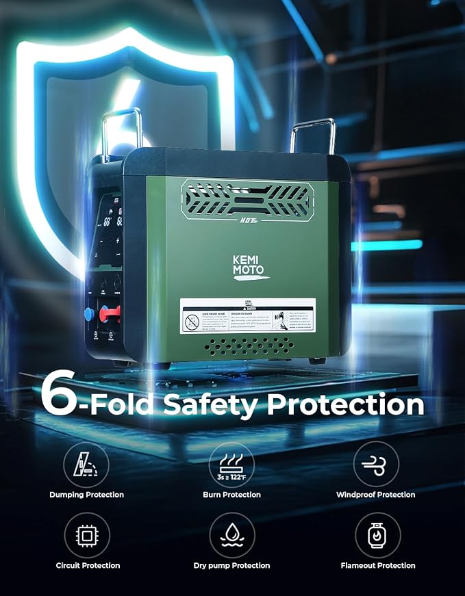 KEMIMOTO Portable Water Heater Constant Temperature, Propane Water Heater with Pump, Max 100 Mins 3s Instant Hot 20,000 BTU, 4000mAh Rechargeable Battery, Suits for Outdoor Camping Hunting Cleaning