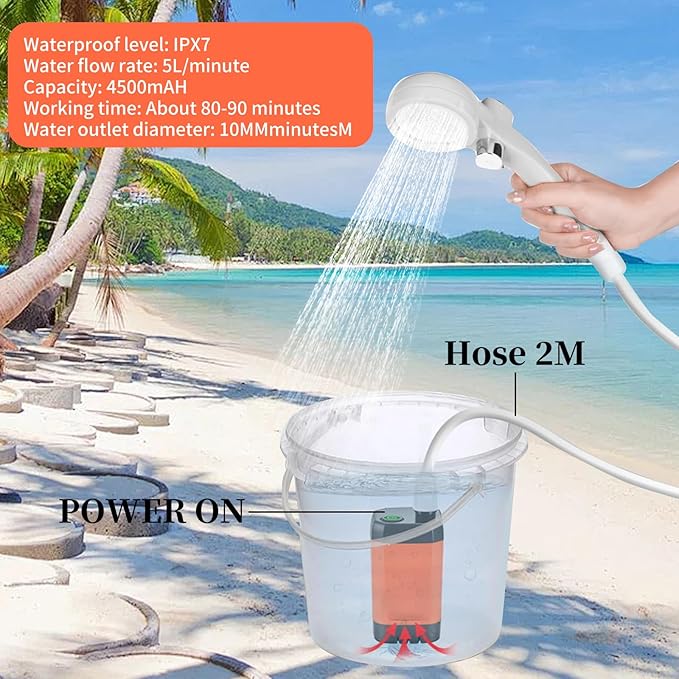 Solar Shower Bag, Solar Heating Camping Shower Bag, 5Gal(20L) Portable Camping Shower Bag, with Removable Hose and On-Off Switchable Shower Head, for Outdoor Traveling/Climbing/Hiking/Beach/Swimming
