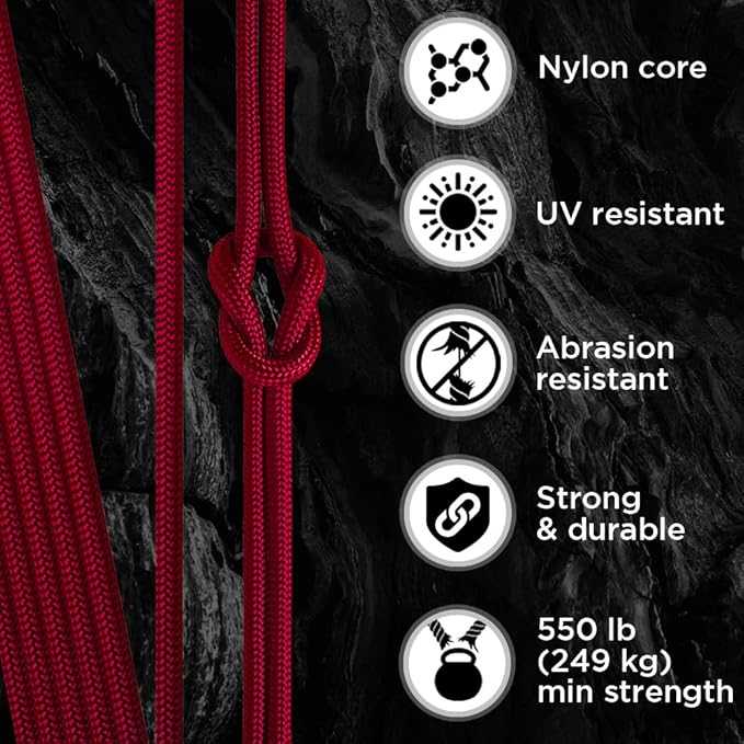 TECEUM Heavy Duty Rope 1000 – 1000ft / 200ft / 100ft / 50ft – 40+ Colors – Utility Rope for Survival & Camping Gear – Nylon String, Camping Rope, para Cord, Utility Nylon Rope, Tent Cord