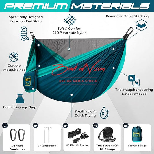 Camping Hammock Mosquito Net,Double & Single Portable Hammocks Hammocks with 2 Tree Straps,Hammock Tent for Travel Camping,Camping Accessories for Indoor Outdoor Hiking Backpacking Backyard Beach