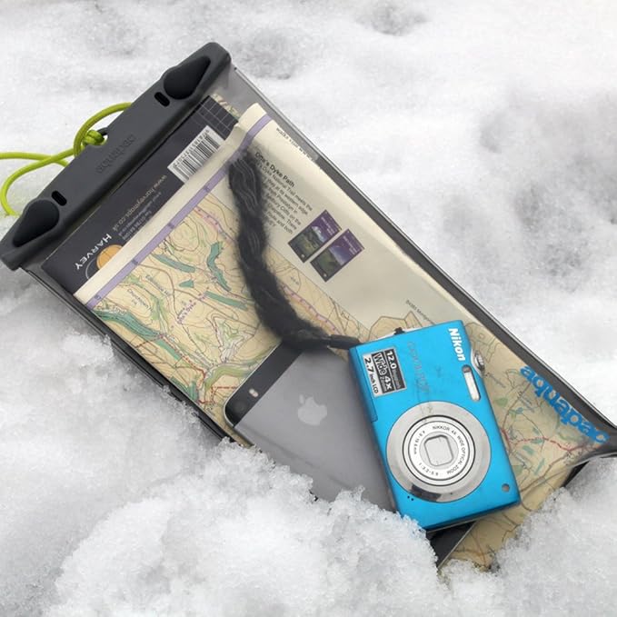 Aquapac Waterproof Phone Case - Black Plastic or Rubber Case for Cellular Phone - Waterproof Case for Music Theme - Whanganui Model