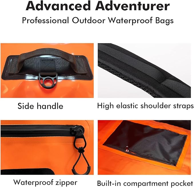 Buffalo Gear Waterproof Duffle Bag 120L Large Adventure Bag with Backpack Straps for Travel Hunting Camping Boating Kayaking Motorcycling Fishing