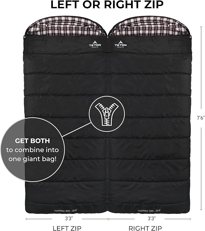 Teton Celsius XXL Sleeping Bag, Cold Weather Sleeping Bags for Adults and Kids, Camping Made Easy and Warm. Compression Sack Included, 35F, 25F, 0F, 20F Degree
