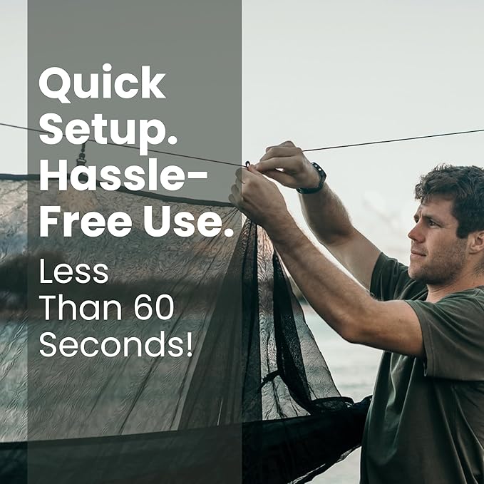 Bug Net - Eco Conscious. Compact, Light Weight Portable, Camping, Travel and Hiking, Mosquito Net, Hammock Bug Net