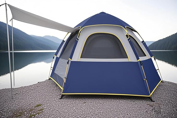 Camping Tent with Instant Setup, 2/3 Person Weatherproof Tent Easy Quick Set Up in 60 Seconds with Rainfly Backpack Tent for Family Camping & Hiking, Upgraded Ventilation,Center Height 66-inch