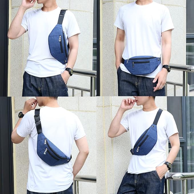 Fanny Pack for Men & Women, Fashion Waterproof Waist Packs with Adjustable Belt, Casual Bag Bum Bags for Travel Sports Running.