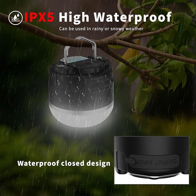 LED Camping Lantern Rechargeable 1000LM,4 Modes,Portable Tent Light Built-in 4000mAh Battery,Waterproof Emergency Light for Hurricane,Outdoors,Hiking,Outages
