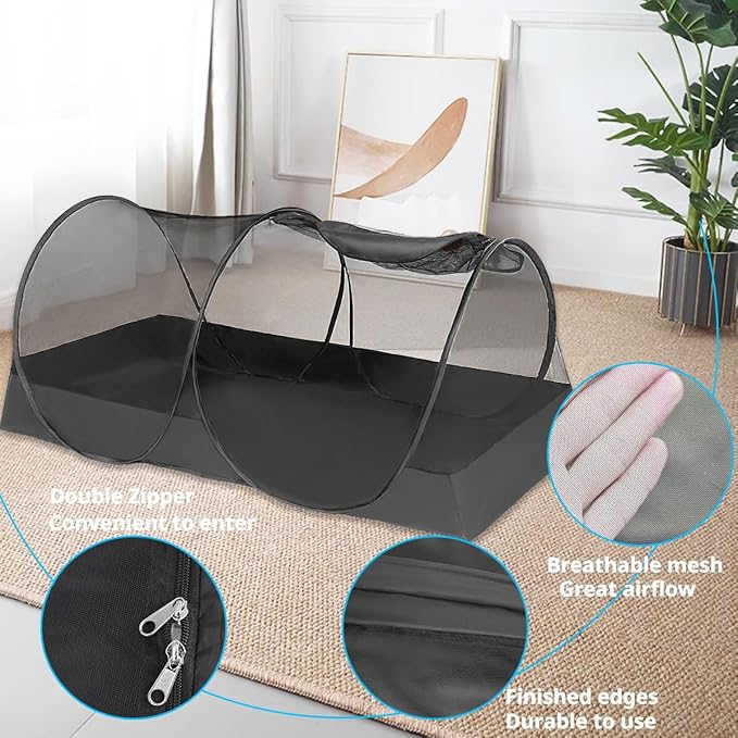 Mengersi Portable Mosquito Net Foldable Pop Up Tent for Twin Size Bed,Bed Canopy Mosquito Tent for Bed Camping Travel Patio,Free Installation