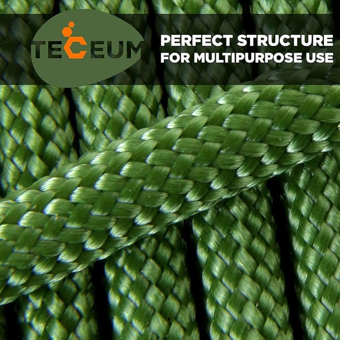 TECEUM Heavy Duty Rope 1000 – 1000ft / 200ft / 100ft / 50ft – 40+ Colors – Utility Rope for Survival & Camping Gear – Nylon String, Camping Rope, para Cord, Utility Nylon Rope, Tent Cord
