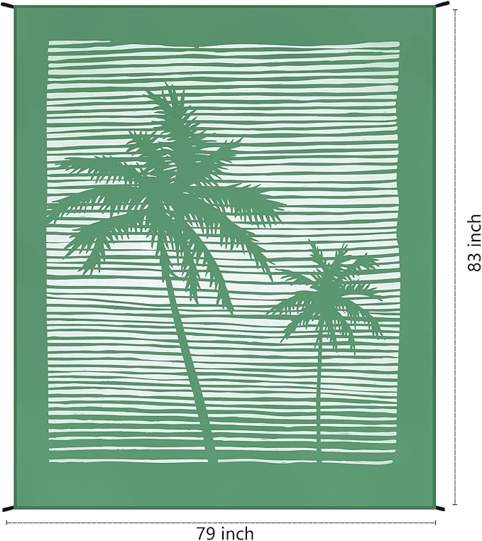 Beach Blanket Waterproof Sandproof Beach Mat 79" X 83" /10'x9'for 2-8 Adults Quick Drying Outdoor Picnic Mat Beach Accessories for Travel, Camping, Hiking