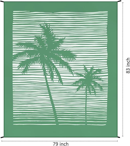 Beach Blanket Waterproof Sandproof Beach Mat 79" X 83" /10'x9'for 2-8 Adults Quick Drying Outdoor Picnic Mat Beach Accessories for Travel, Camping, Hiking