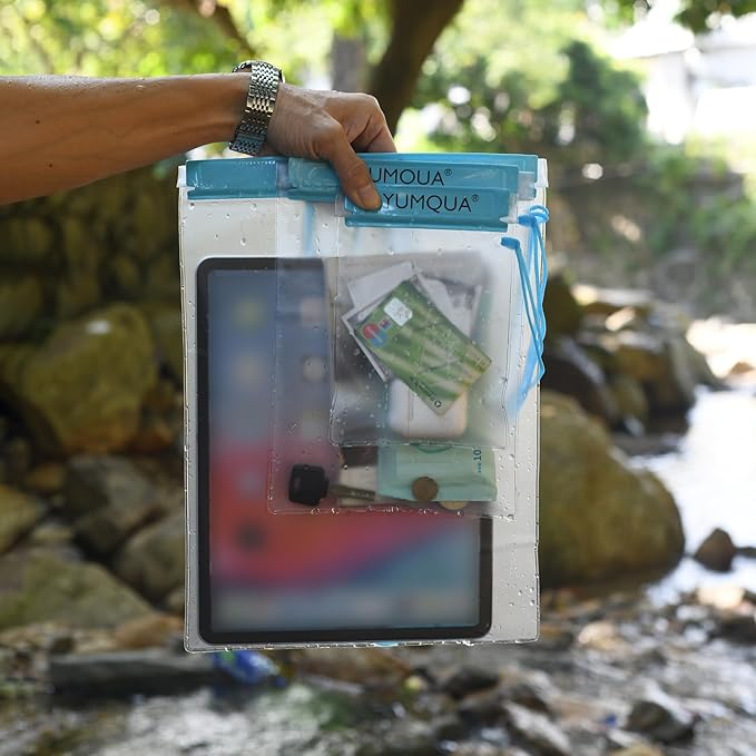 Clear Waterproof Bags, Water Tight Cases Pouch Dry Bags for Camera Mobile Phone Maps Pouch Kayak Military Boating Document Holder