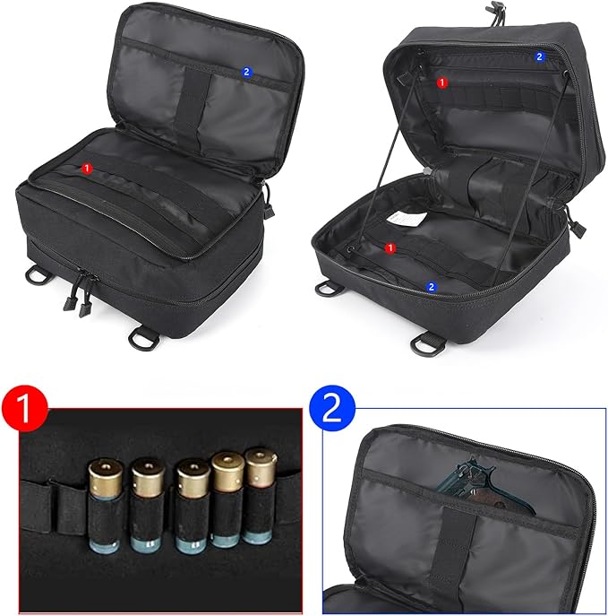 Tactical Pouch Large: EDC Gear Accessories Organizer With MOLLE System, Expandable Medical Pocket and U.S.A Patch