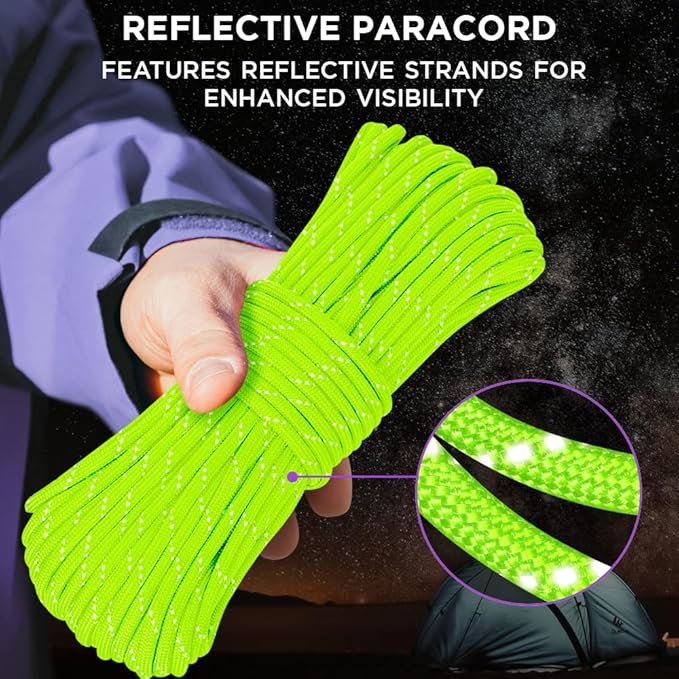 TECEUM Heavy Duty Rope 1000 – 1000ft / 200ft / 100ft / 50ft – 40+ Colors – Utility Rope for Survival & Camping Gear – Nylon String, Camping Rope, para Cord, Utility Nylon Rope, Tent Cord