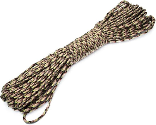 100ft Type III 7 Strand Core Paracord 550 Parachute (76# Paddy Camo)