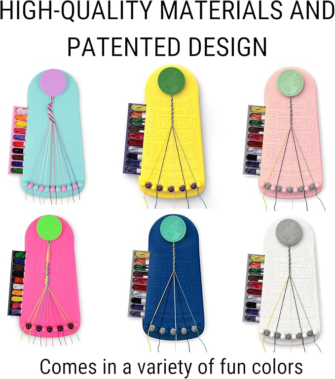 Choose Friendship, My Friendship Bracelet Maker®, 20 Pre-cut Threads - Makes Up to 8 Bracelets (Craft Kit, Kids Jewelry Kit, Gifts for Girls 8-12)