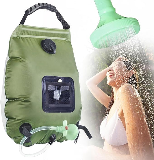 Solar Portable Shower for Camping 5 Gallon/20L - Solar Powered Camp Shower Bag with Switchable Shower Head and Detachable Hose for Camping, Backpacking, RV Travel