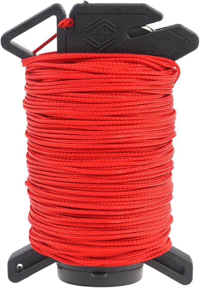 Atwood Rope Ready Rope™ Micro Cord Dispenser 125ft 100lb Test, Camping Gear Survival Tool, Built in Storage, Cutting Blade, Cord Grip, Gear Loop, Made in USA