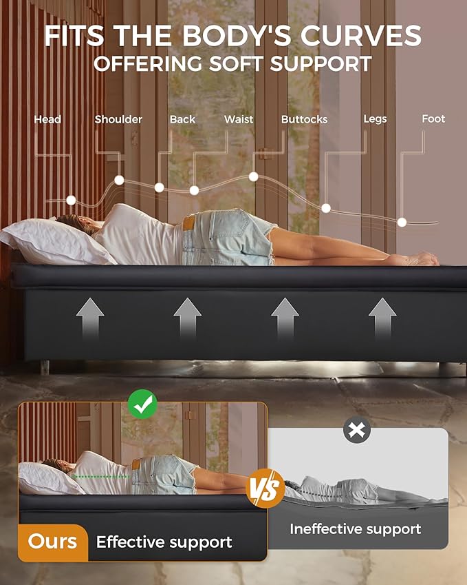 KingCamp Self Inflating Sleeping Pad for Camping Ultra Thick Double Single Foam Mattress High R Value Camping Air Pad Mat, Multi Colors & Sizes